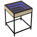 Pikkukuva 1 / 6: Yöpöytä LED-peilillä 40 x 40 x 51 cm puu, lasi ja teräs DEC033147 kastanj