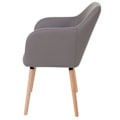 Miniatyrbillede 3 af 5: Retro design spisebordsstol til køkken i grå taupe syntetik med lyse træben 04_0002362 kastanj