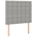 Miniatyrbillede 1 af 6: Hovedgærdet til seng, tilbehør til soveværelse, møbel i 2 dele, polstret 80 x 5 x 78/88 cm, lysegråt stof TDL0206419 Grå