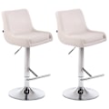 Miniatyrbild 1 av 3: Set med 2 barstolar med modernt design i vit syntetisk material, metallben med kromlook TDB10463 Vit