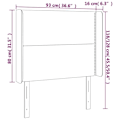 Miniatyrbillede 5 af 5: Hovedgavl til seng med LED møbel 93 x 16 x 118/128 cm mørkegrå stof TDL0200986 Grå