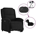 Miniatyrbillede 4 af 6: Fauteuil relax TV med elektrisk løftfunktion meget komfortabel i sort velour DEC028513 Svart