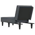Miniatyrbillede 4 af 6: Meridienne chaise longue til indendørs tre justerbare positioner konvertibel i mørkegrå fløjl DEC026185 Grå