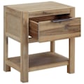 Pikkukuva 3 / 6: 2 kpl yöpöytiä laatikoilla ja hyllyllä 40 x 30 x 48 cm akasiapuu ja MDF DEC035965 kastanj