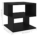 Miniatyrbillede 4 af 4: Side table for sofa end entry living room furniture 40 x 40 x 40 cm black particleboard DEC032483 Svart