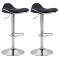 Miniatyrbillede 1 af 3: Sæt med 2 barstole med ergonomisk sæde i sort stof, fod i trompetform i metal 10_0004409 Metall