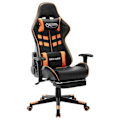 Miniatyrbillede 1 af 6: Kontorstol gaming med hjul og fodstøtte i sort og orange PVC DEC025783 Svart