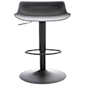 Miniatyrbillede 3 af 6: Barstole x4 med fodstøtte, højdejusterbart, moderne design i sort plastik og sort metal 10_0004498 Metall