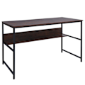 Miniatyrbillede 1 af 5: Bureau table d computer opbevaringsplads under bordpladen 120x60 cm i MDF brun og metal 04_0006062 kastanj