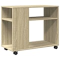 Miniatyrbillede 1 af 6: Konsolbord til sofa med hjul i ingenieetræ, farve eg DEC032331 kastanj