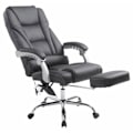 Miniatyrbillede 2 af 6: Kontorstol med massagesfunktion, fodskammel og justerbar ryg i sort PVC 10_0002577 Svart