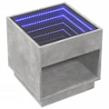 Miniatyrbillede 2 af 6: Nattelampe med LED-spejl og hylde 50 x 50 x 50 cm grå ingeniørtræ glas DEC033153 kastanj