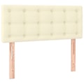 Miniatyrbillede 1 af 6: Hovedgærde - Creme - 100x5x78/88 cm - Syntetisk læder - Klassisk - Holdbar Grädde