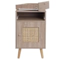 Miniatyrbillede 5 af 6: Aflastable, lavt bord, natbord, opbevaringsrum med skuffe, kubu rattan, MDF-look, eg 04_0008504 Flerfärgad