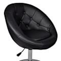 Miniatyrbillede 3 af 5: Barstol x1 loungestol justerbar højde i sort PVC og stål DEC029515 Svart