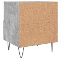 Pikkukuva 6 / 6: 2 kappaleen yöpöydän sarja, jossa on laatikko ja avoin lokero 40 x 35 x 47,5cm harmaa MDF ja rauta DEC035907 kastanj