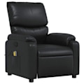 Miniatyrbillede 1 af 6: TV afslapningsstol med massagefunktion, justerbar i sort PVC DEC027035 Svart