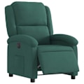Miniatyrbillede 1 af 6: Fauteuil relax TV med elektrisk vippefunktion, meget komfortabel i mørkegrønt fløjlsstof DEC028611 Guld