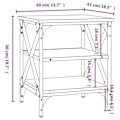 Miniatyrbillede 6 af 6: Side table with shelves 40 x 42 x 50 cm brown engineered wood and steel DEC032386 kastanj