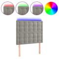 Miniatyrbillede 1 af 5: Hovedgærdet til soveværelse med LED-møbel 80 x 5 x 118/128 cm i lysegrå velour TDL0201278