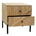 Miniatyrbillede 1 af 6: Nattetable sidebord med skuffer i mangotræ 51 x 45 x 40 cm 04_0008528 kastanj