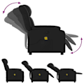 Miniatyrbillede 4 af 6: TV afslapningsstol med massagefunktion, justerbar, 6 punktmassage i sort PVC DEC027038 Svart