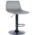 Miniatyrbillede 1 af 6: Barstol x1 komfortabel metalfodstøtte i sort bueformet grå velour sæde 10_0004782 Grå