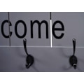 Miniatyrbillede 3 af 5: Væghængt knagerække med 8 kroge welcome 91 x 60 cm i gråblå træ 04_0008176 Blå