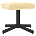 Miniatyrbillede 1 af 5: Repose fødder taburet 60 x 60 x 36 cm fløjl creme metal og spånplade DEC030058 Grädde