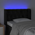 Miniatyrbillede 3 af 4: Hovedgærde - Ikke specificeret - 83x16x78/88 cm - Sort fløjl - Indbygget LED - Moderne design Svart