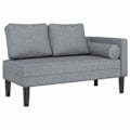Miniatyrbild 1 av 6: Meridienne chaise longue soffa för inomhus med ljusgrå tyggkuddar DEC026072 Grå