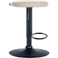 Miniatyrbillede 4 af 6: Barstol x1 enkel design højdejusterbar PVC-belægning i creme med sorte metalben 10_0005343 Grädde