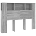 Miniatyrbillede 1 af 4: Hovedgavl - Ikke angivet - 140 cm - MDF grå - Indbygget opbevaring - Moderne stil Grå