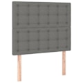 Miniatyrbillede 2 af 5: Hovedgærde til seng, soveværelse, LED-møbel 80 x 5 x 118/128 cm, mørkegråt stof TDL0201046 Grå