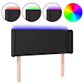 Miniatyrbild 1 av 5: Sänggavel - Sovrumsaccessoar - LED - Syntetiskt läder svart - Mått 83x16x78/88 cm - Modern design Svart