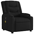 Miniatyrbillede 1 af 6: TV afslappningsstol med massagefunktion, justerbar, 6 massagesykler, sort stof DEC027058 Svart