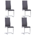 Pikkukuva 1 / 4: Ruokasalin tuolit - Nykydesign - 4 kappaletta - Harmaa synteettinen - Ergonomiset - Metalli-runko Grå