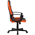 Miniatyrbillede 2 af 3: Gaming kontorstol med hjul i sort og orange syntetisk og mesh.