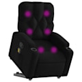 Miniatyrbillede 3 af 6: Tv-lænestol med massagefunktion, justerbar med vibrationsmassage fra 6 punkter i sort stof DEC027067 Svart