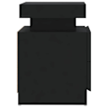 Miniatyrbillede 3 af 5: Natteskab med 2 skuffer 45 x 35 x 52 cm sort agglomerat DEC034489 Svart