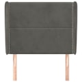 Miniatyrbillede 2 af 6: Hovedgærde til soveværelse med sidekant 103 x 23 x 118/128 mørkegrå velour