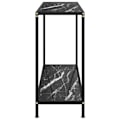 Miniatyrbillede 3 af 6: Funktionsdygtig skrivebordskonsol i stil 100 x 35 x 75 cm, hærdet glas med marmor sort facet og stål DEC032080 Svart