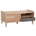 Miniatyrbillede 1 af 6: Sublim sofa bord med 2 opbevaringsrum og 1 skuffe i mangotræ 52 x 114 x 59 cm beige skuffe grå 04_0008455 Beige