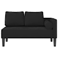 Miniatyrbillede 2 af 6: Meridienne chaise longue til indendørs med puder i sort velour DEC026092 Svart