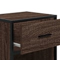 Miniatyrbillede 6 af 6: Sengebord med skuffe og åbent rum 40 x 31 x 50 cm i brunt ingeniørtræ og stål DEC033703 kastanj