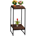 Miniatyrbillede 3 af 4: Plantesupport bordplade til blomster, sidebord i metal MDF mørkebrun 82