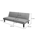 Miniatyrbillede 4 af 4: Sofa-seng konvertibel - Gæst - Mørkegrå stof - 2 pladser - Funktion til lejlighedsvis soveplads Kolgrå