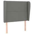 Miniatyrbillede 1 af 6: Hovedgærde til seng, soveværelse møbel med sidekant 93 x 23 x 118/128 cm, mørkegrå fløjlsstof TDL0204 Grå