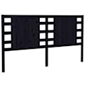 Miniatyrbillede 1 af 4: Hovedgærde til soveværelse møbel 126 x 4 x 100 cm sort fyrretræ TDL0202326