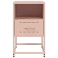 Pikkukuva 3 / 6: 2 kpl yöpöytiä laatikolla ja avoimella lokero, mitat 36 x 39 x 60,5 cm, vaaleanpunainen teräs DEC035636 Rosa
